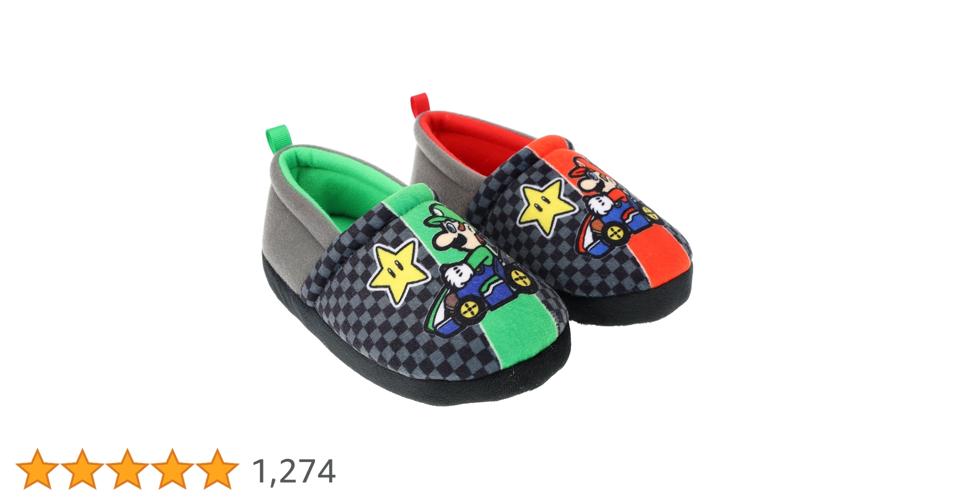 Amazon.co.jp: Super Mario Boys Slippers, Mario Kart Mismatched A